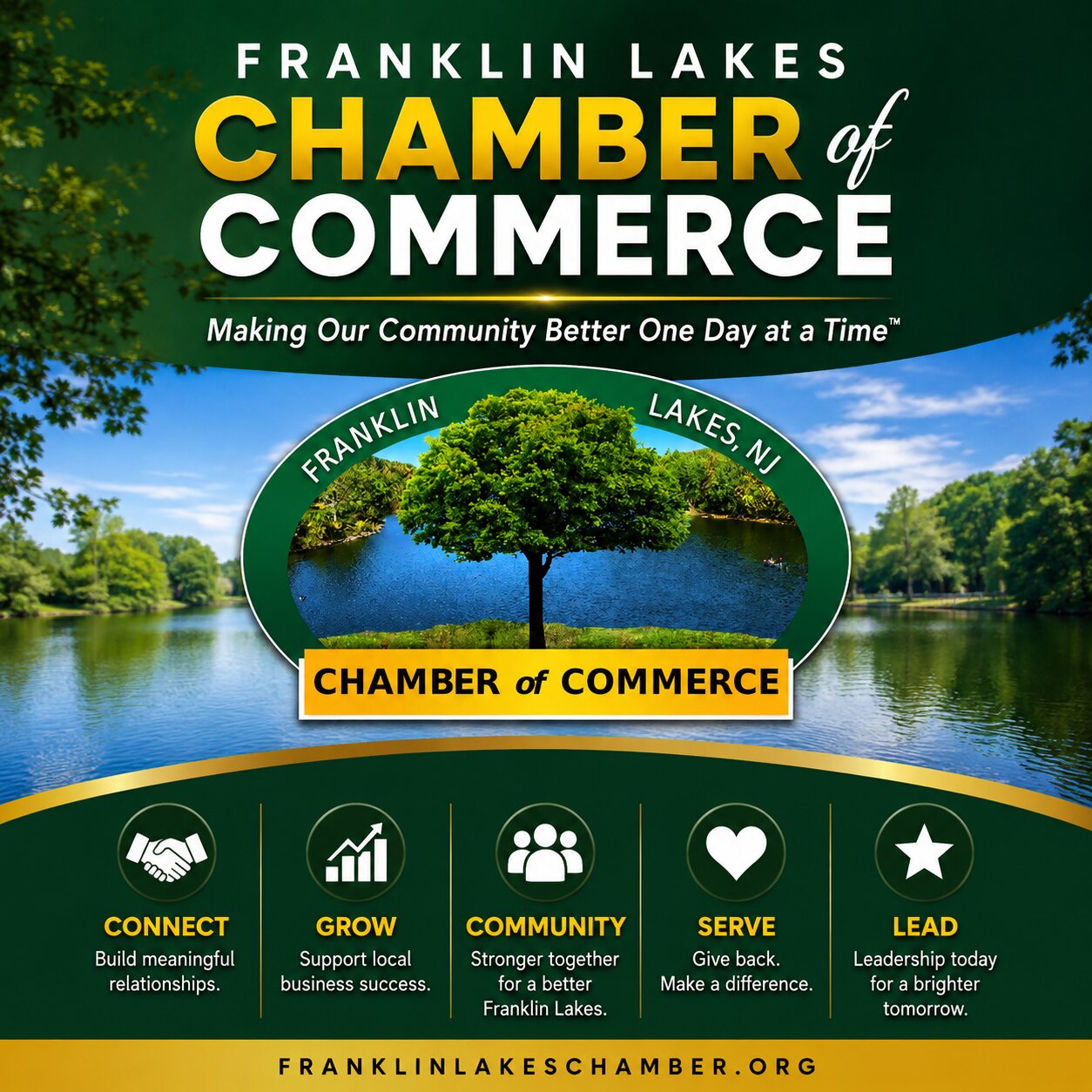 About The Franklin Lakes Chamber of Commerce and our commitment to community, meaningful relationships, local businesses, and integrity.